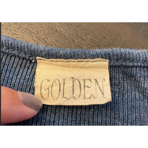 Golden Vintage 90's Short Sleeve V Neck Light Sweater Top - Sz M - Picture 8 of 9